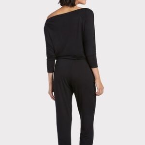 michael stars off shoulder jumpsuit